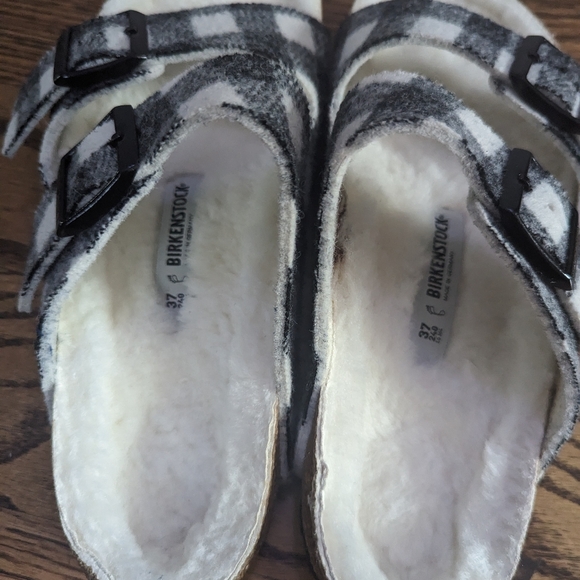 BIRKENSTOCK ARIZONA SHEARLING PLAID WHITE size 37 - Picture 6 of 11
